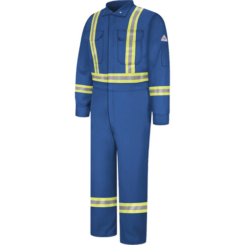 Flame-Resistant Premium Coveralls with Reflective Trim, Size 38, Royal Blue, 12.2 cal/cm² WestPier
