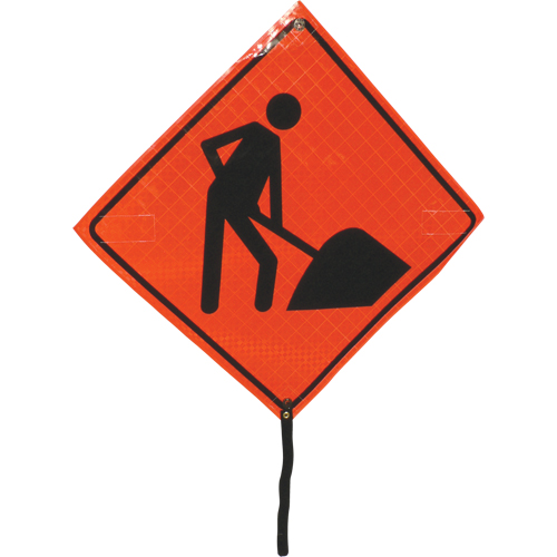 Men At Work Rolled Sign, 24" x 24", Vinyl, Pictogram WestPier