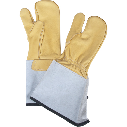 3-Finger Gloves, Medium, Grain Cowhide Palm WestPier