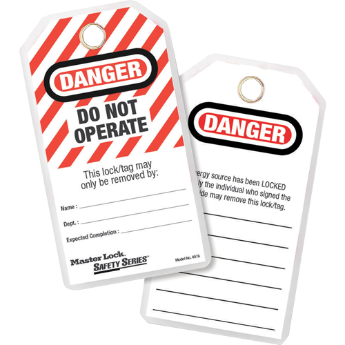 Lockout Tags, Plastic, 3-1/8" W x 6-1/2" H, English WestPier
