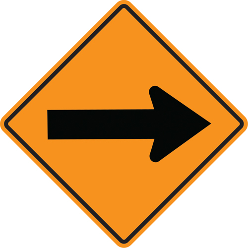 Arrow Roll-Up Temporary Conditions Sign , 24" x 24", Vinyl, Pictogram WestPier