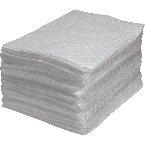 Premium Fine Fibre Sorbent Pads, Oil Only, 15" x 17", 30 gal. Absorbancy WestPier