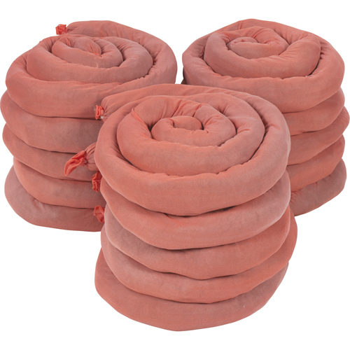 Remblais tubulaires absorbants, Mati&egrave;res dangereuses, Absorption 50 gal., 3" la x 8' lo, Pqt de 15 WestPier