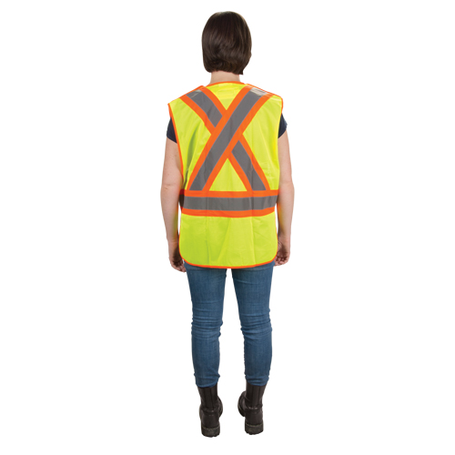 CSA Compliant High Visibility Surveyor Vest, High Visibility Lime-Yellow, Medium, Polyester WestPier