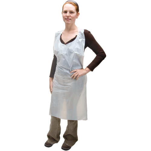 Polyethylene Aprons, Polyethylene, White, 35" W x 46" L WestPier