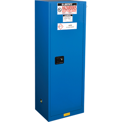 Armoires &eacute;troites doubl&eacute;es pour rangement de mati&egrave;res dangereuses Chem-Cor, 22 gal., 23,25" x 65" x 18" WestPier