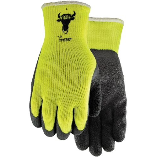 330 Visibull Gloves, 7/Small, Rubber Latex Coating, Polyester Shell WestPier