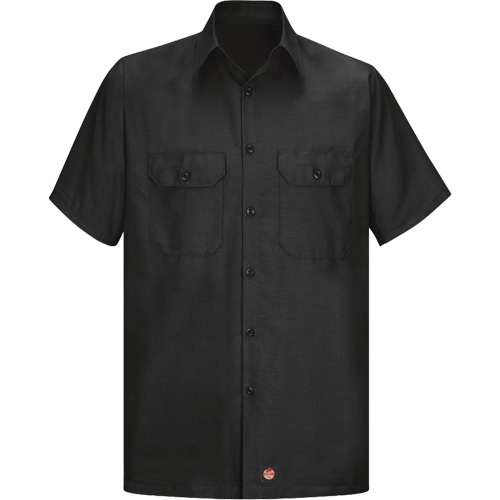 Chemise &agrave; manches courtes en tissu ind&eacute;chirable, Hommes, Grand (grande taille), Noir WestPier