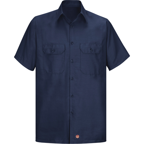 Short Sleeve Ripstop Shirt, Men's, Large (Tall), Navy Blue WestPier