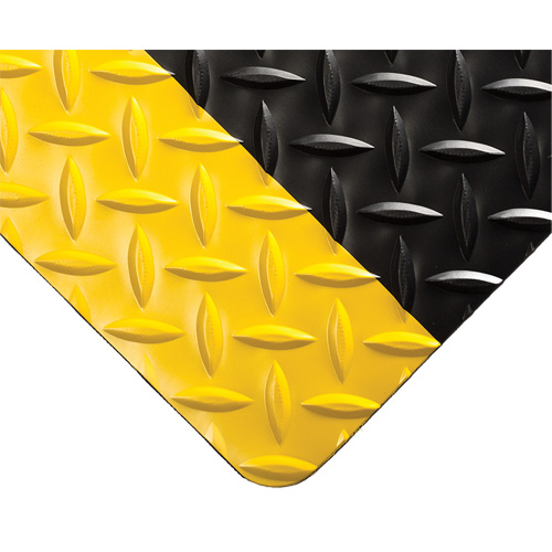 Diamond-Plate Switchboard Matting No.701, 3' W x 75' L, 1/4" Thickness, Black/Yellow, PVC WestPier