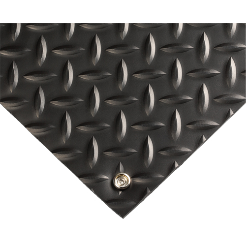 Tapis conducteur d'&eacute;lectricit&eacute; no 785, 3' la x 10' lo x 5/32" &eacute;p, PVC, Losange, Noir WestPier