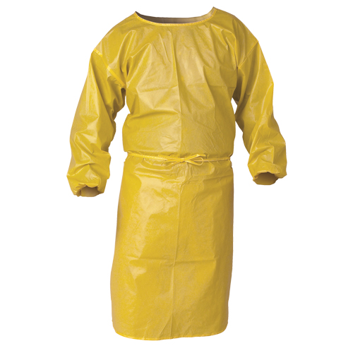 Blouse de protection Kleenguard contre la vaporisation de produits chimiques, Polypropyl&egrave;ne, Jaune, 34" la x 52" lo WestPier