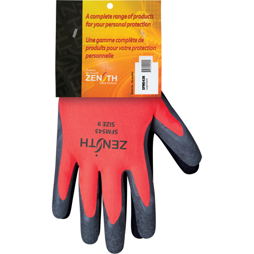 Gants enduits de latex de caoutchouc naturel, 9, R&ecirc;vetement Latex de caoutchouc, Calibre 13, Enveloppe en Polyester WestPier