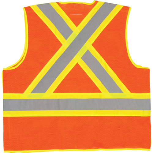 5-Point Tear-Away Premium Safety Vest , High Visibility Orange, Large/X-Large, Polyester WestPier