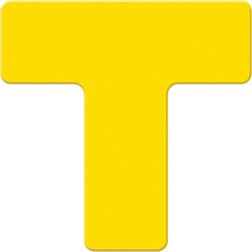 Armor Stripe Lean/5S Markers, T, 6" L x 6" W, Yellow, Plastic WestPier