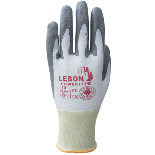Gants r&eacute;sistants &agrave; la coupe PowerFit Lebon, Taille Grand/10, Calibre 13, Rev&ecirc;tement Polyur&eacute;thane, Enveloppe en Poly&eacute;thyl&egrave;ne, ASTM ANSI niveau A2/EN 388 niveau B WestPier
