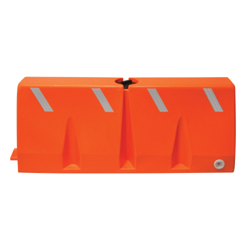 Traffic Barriers, Water-Filled, 62.25" L x 24" H, Orange WestPier