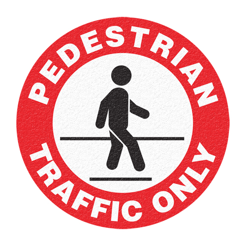 "Pedestrian Traffic Only" Floor Sign, Adhesive, English with Pictogram WestPier