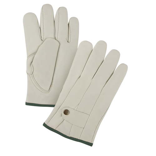 Premiun Winter-Lined Ropers Gloves, Medium, Grain Cowhide Palm, Fleece Inner Lining WestPier