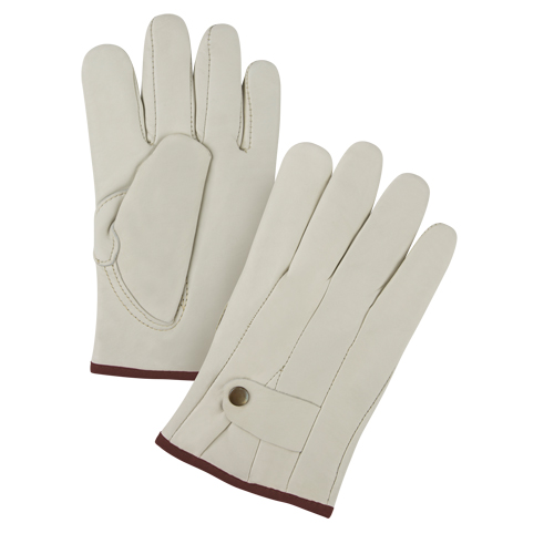 Premiun Winter-Lined Ropers Gloves, Large, Grain Cowhide Palm, Fleece Inner Lining WestPier