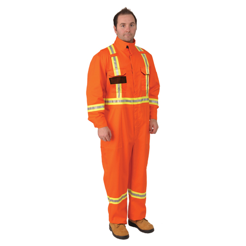 Firewall FR&reg; Striped Coveralls, Size Small, Orange WestPier