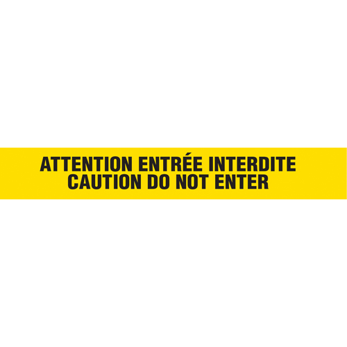 Barricade Tape, Bilingual, 3" W x 1000' L, 3 mils, Black on Yellow WestPier