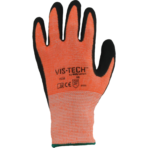 Vis-Tech Y9294 Cut Resistant Gloves, Size 6/X-Small, 13 Gauge, Polyurethane Coated, Stainless Steel Shell, ANSI/ISEA 105 Level 4 WestPier