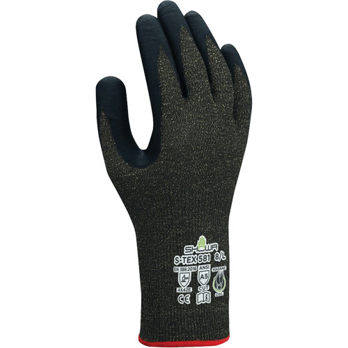 Gants r&eacute;sistants aux coupures S-TEX 581, Taille 6/Petit, Calibre 13, Rev&ecirc;tement Mousse de nitrile, Enveloppe en Acier inoxydable/Kevlar, ANSI/ISEA 105 niveau 5/EN 388 niveau E WestPier