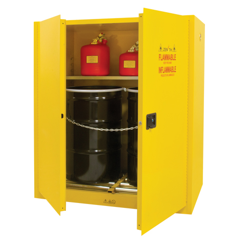 Armoire pour entreposage de barils &agrave; la verticale, Capacit&eacute; de 110 gal. US, 2 barils, Jaune WestPier