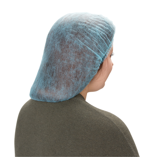 Bonnet bouffant pliss&eacute;, Polypropyl&egrave;ne, 24", Bleu WestPier