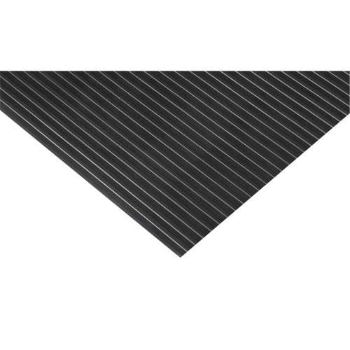 Wide-Ribbed Matting, Wiper, 3' x 75' x 1/8", Black WestPier