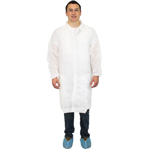 Lab Coat, Polypropylene, White, Large WestPier
