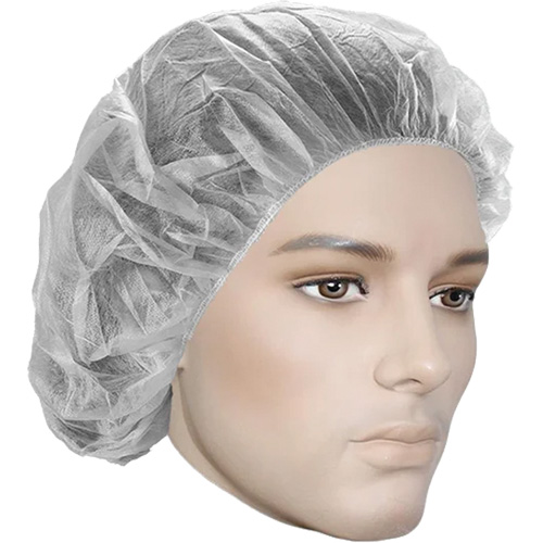 Bonnets bouffants, Polypropyl&egrave;ne, 18", Blanc WestPier