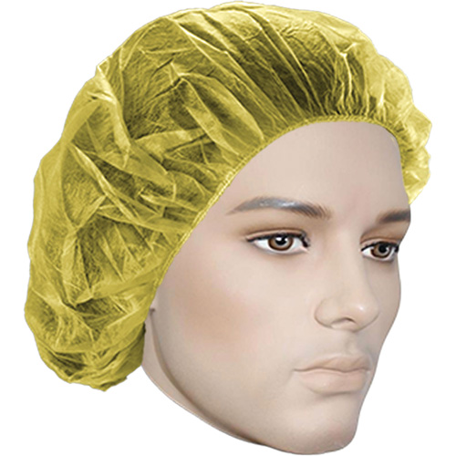 Bouffant Caps, Polypropylene, 24", Yellow WestPier