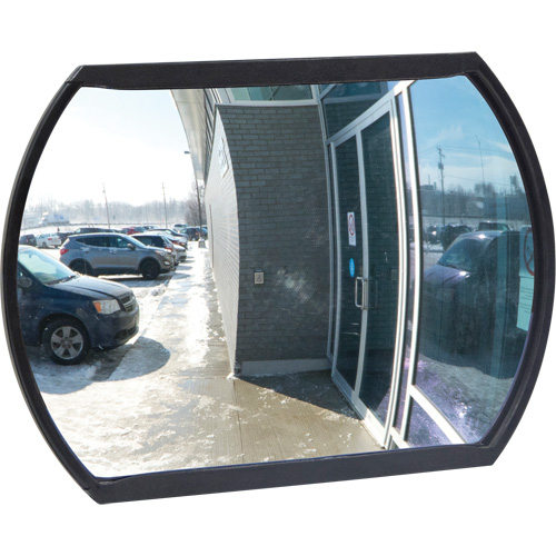 Roundtangular Convex Mirror with Bracket, 12" H x 18" W, Indoor/Outdoor WestPier