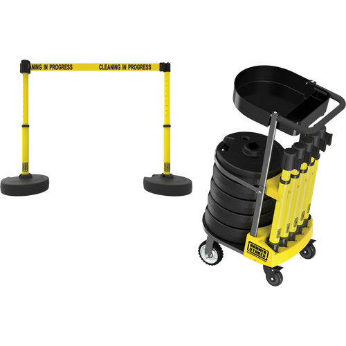 Chariot de transport avec plateau pour barri&egrave;re PLUS, 75' lo, M&eacute;tal, Jaune WestPier