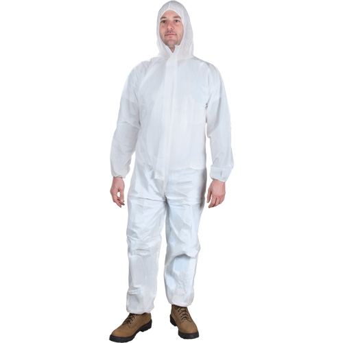 Hooded Coveralls, X-Large, White, Microporous WestPier