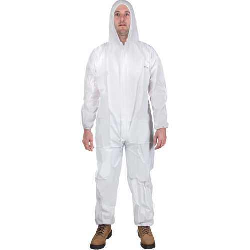 Hooded Coveralls, Large, White, SMS WestPier