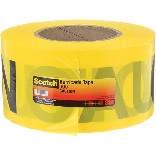 Scotch&reg; Buried Barricade Tape, English, 3" W x 1000' L, 2 mils, Black on Yellow WestPier