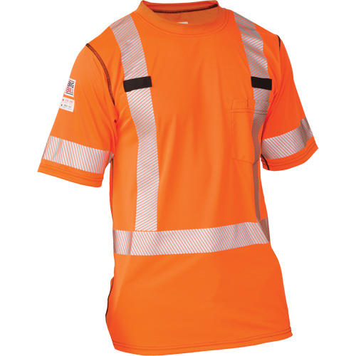 Polartec&reg; Power Grid&reg; High Visibility Short Sleeved T-Shirt, Polyester, Small, Orange WestPier