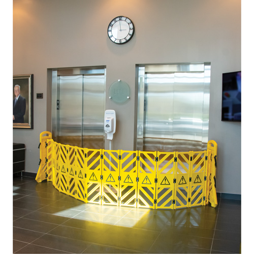 Portable Mobile Barrier, 40" H x 13' L, Yellow WestPier