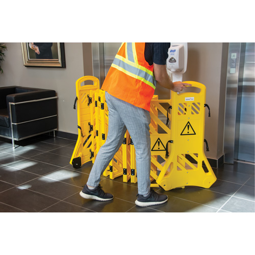 Portable Mobile Barrier, 40" H x 13' L, Yellow WestPier