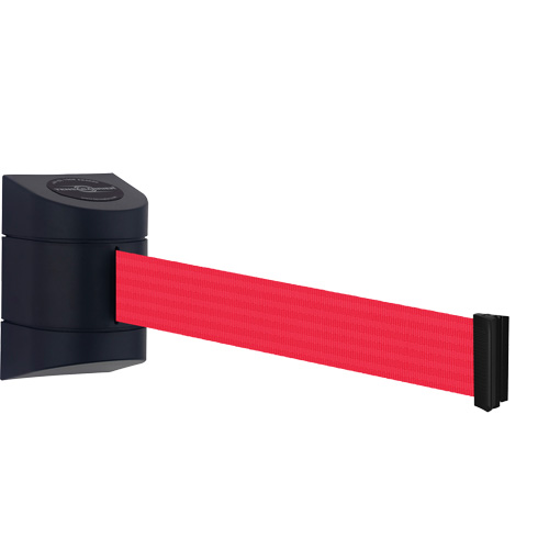 TensaBarrier&reg; Wall Mounted Unit, Plastic, Screw Mount, 30', Red Tape WestPier