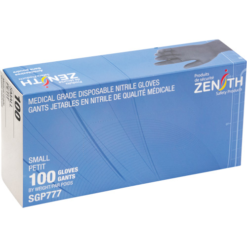 Puncture-Resistant Medical-Grade Disposable Gloves, Small, Nitrile, 5-mil, Powder-Free, Black, Class 2 WestPier