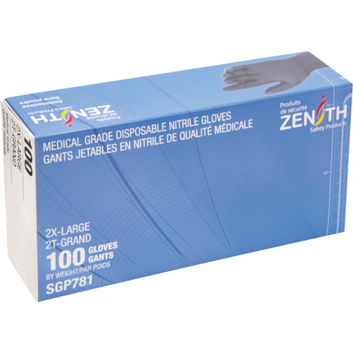 Puncture-Resistant Medical-Grade Disposable Gloves, 2X-Large, Nitrile, 5-mil, Powder-Free, Black, Class 2 WestPier