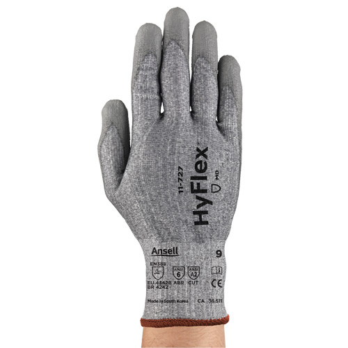 Gants r&eacute;sistant aux coupures HyFlex s&eacute;rie 11-727, Taille 7, Calibre 15, Rev&ecirc;tement Polyur&eacute;thane, Enveloppe en Intercept, ASTM ANSI niveau A2/EN 388 niveau B WestPier