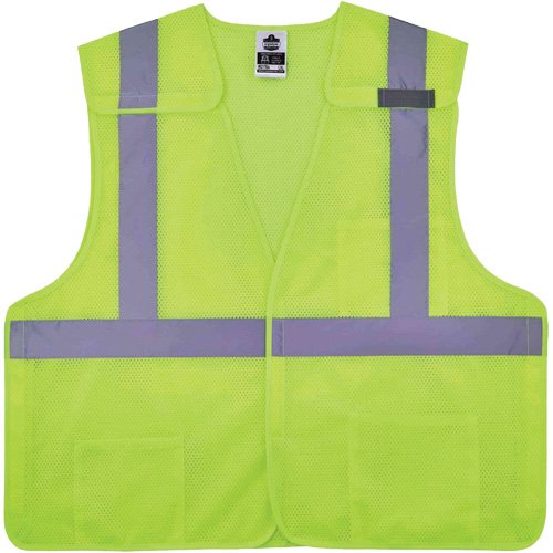 GloWear 8217BA Breakaway Mesh Safety Vest, High Visibility Lime-Yellow, Medium/Small, Polyester WestPier
