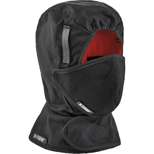 N-Ferno&reg; Winter Hard Hat Liner with Mouthpiece, Fleece Lining, One Size, Black WestPier