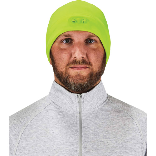 N-Ferno&reg; Skull Cap Beanie Hat with LED Lights, One Size, High-Visibility Lime Green WestPier