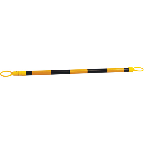 Barre pour c&ocirc;ne de circulation r&eacute;tractable, Longueur d&eacute;ploy&eacute;e de 7'2", Noir/Jaune WestPier